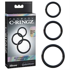 Picture of C-RINGZ SILICONE 3-RING STAMINA SET BLACK